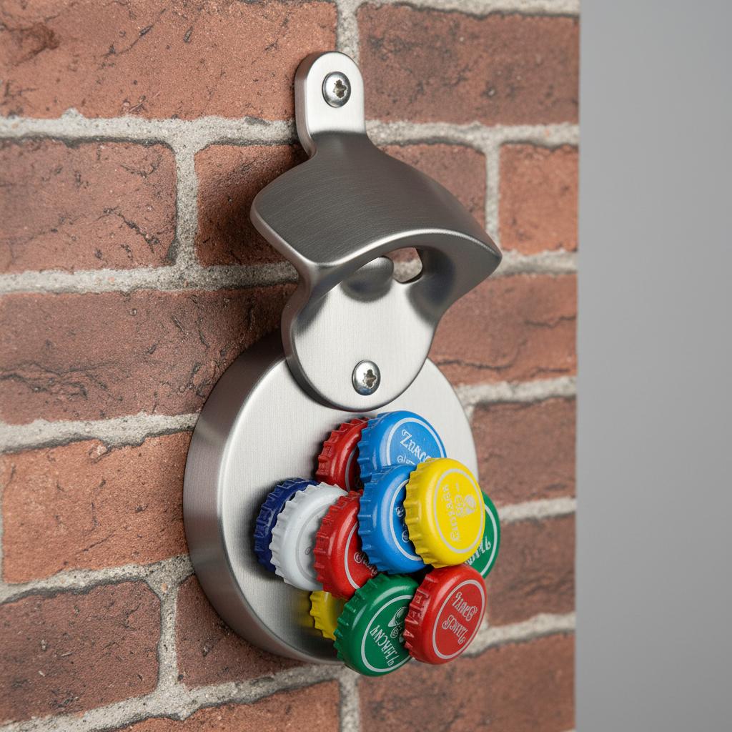 Ouvre-Bouteille Magnétique "Pop & Stick" - Décapsuleur Mural avec Capteur de capsules